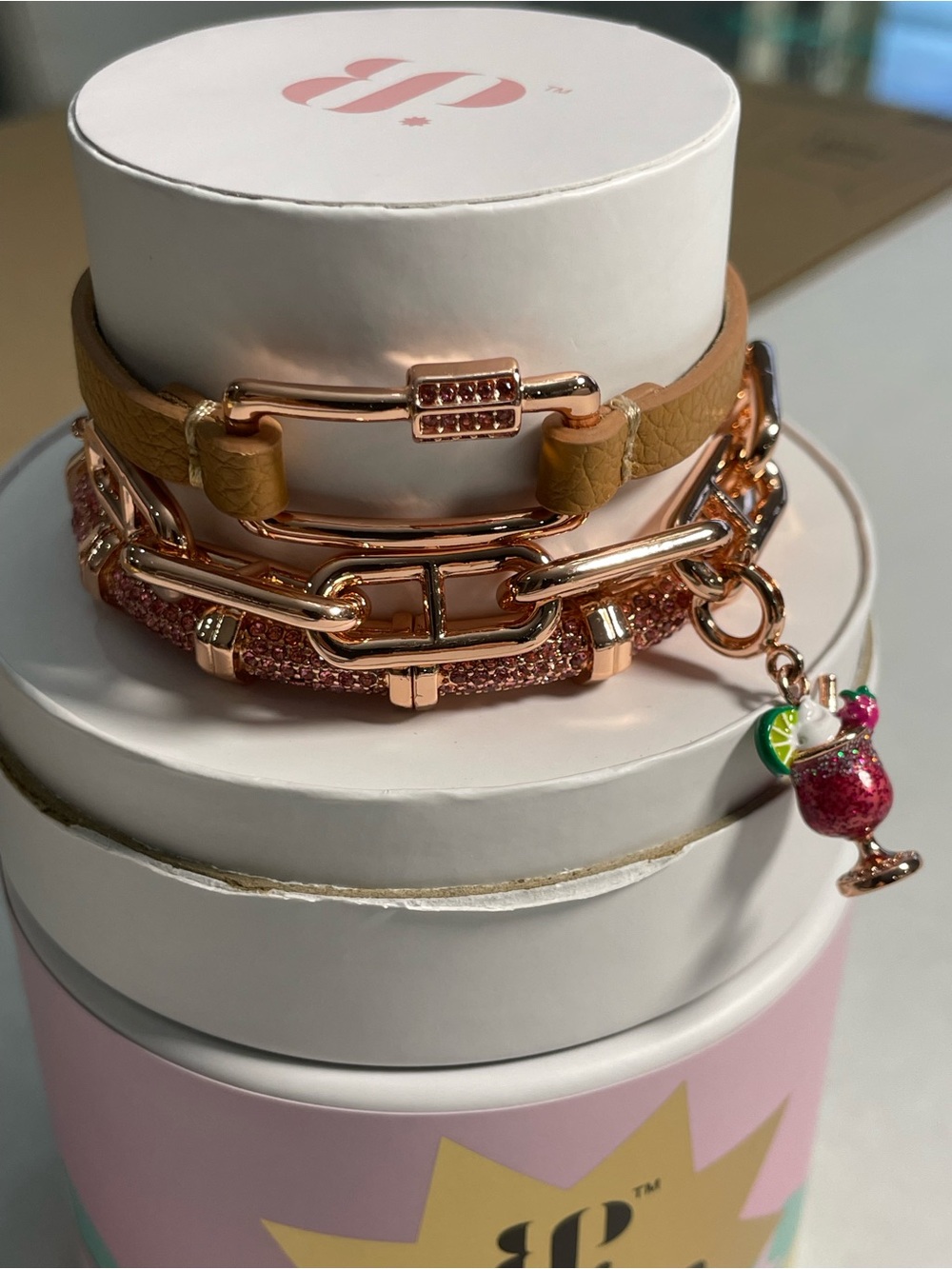 Bomb Party Summer Stacks 2026 - “Blush And Bubbly” Rose Gold/Margarita NIB